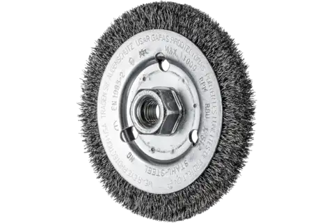 Wheel brush crimped RBU dia. 125x12 mm M14 steel wire dia. 0.30 angle grinders 1