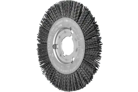 Brosse plate mince non torsadée RBU Ø 150x16xalésage variable, filament céramique Ø 1,10 mm, grain 120 1
