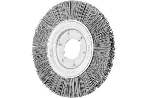 Spazzola a disco sottile con filo non ritorto RBU, foro Ø 150x16xvariabile, filamento in SiC Ø 0,90 mm, granulo 180 1
