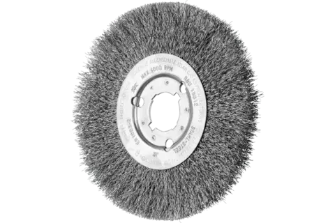 Spazzola a disco sottile con filo non ritorto, foro RBU Ø 180x12xvariabile, filo d’acciaio Ø 0,30 1