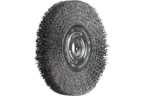 wheel brush wide crimped RBU dia. 180x25xvariable hole steel wire dia. 0.30 bench grinder 1