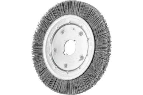 Spazzola a disco sottile con filo non ritorto RBU, foro Ø 200x16xvariabile, filamento in SiC Ø 0,90 mm, granulo 80 1