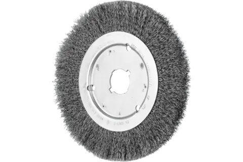 Brosse plate mince non torsadée RBU Ø 200x16xalésage variable, fil d’acier Ø 0,25 1