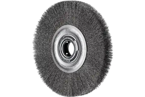 wheel brush wide crimped RBU dia. 200x25xvariable hole stainless steel wire dia. 0.20 bench grinder 1