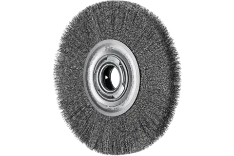wheel brush wide crimped RBU dia. 200x25xvariable hole steel wire dia. 0.20 bench grinder 1