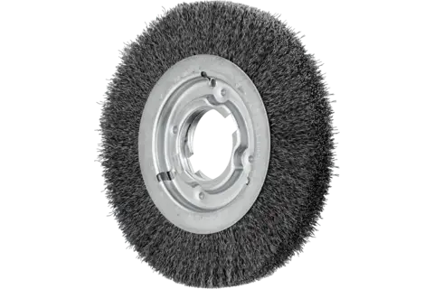 wheel brush wide crimped RBU dia. 200x25xvariable hole steel wire dia. 0.30 bench grinder 1