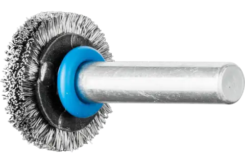 Wheel brush crimped RBU dia. 20x4 mm shank dia. 6 mm stainless steel wire dia. 0.20 1