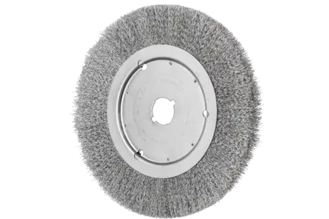 Carda redonda estrecha, sin trenzar RBU Ø 250x20x agujero variable, cerda alambre de acero inoxidable Ø 0,30 1