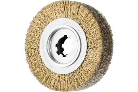 Deburring brush crimped RBU dia. 250x60x50.8 mm hole steel cord wire dia. 0.35 mm stationary 1