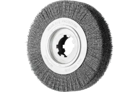 Spazzola a disco con filo ritorto RBU Ø 250x60x50,8 mm foro filo d’acciaio Ø 0,35 mm per macchina stazionaria 1