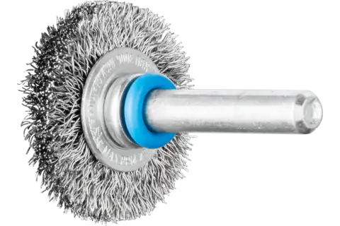 Wheel brush crimped RBU dia. 30x6 mm shank dia. 6 mm stainless steel wire dia. 0.20 1