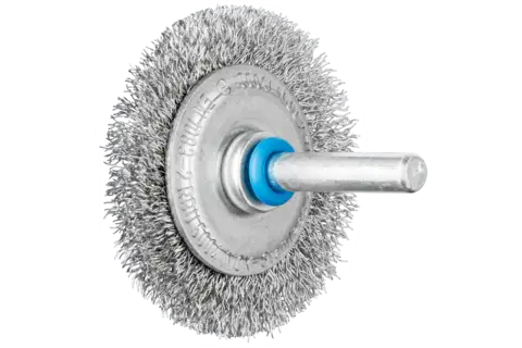 Wheel brush crimped RBU dia. 50x4 mm shank dia. 6 mm stainless steel wire dia. 0.20 1