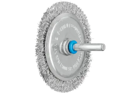 Wheel brush crimped RBU dia. 70x4 mm shank dia. 6 mm stainless steel wire dia. 0.20 1