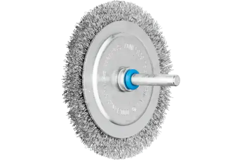 Wheel brush crimped RBU dia. 80x4 mm shank dia. 6 mm stainless steel wire dia. 0.20 1
