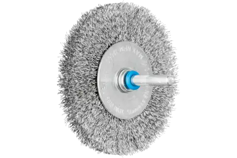 Wheel brush crimped RBU dia. 80x10 mm shank dia. 6 mm stainless steel wire dia. 0.20 1