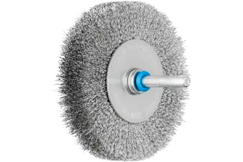Wheel brush crimped RBU dia. 80x15 mm shank dia. 6 mm stainless steel wire dia. 0.15 1