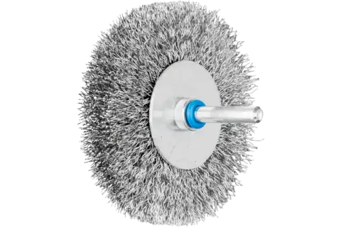 Wheel brush crimped RBU dia. 80x15 mm shank dia. 6 mm stainless steel wire dia. 0.30 1