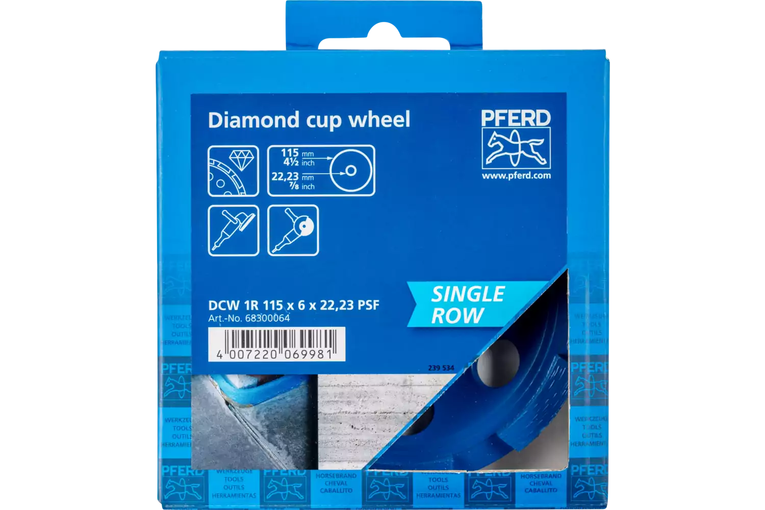 Diamond dished grinding wheel DCW 1R PSF 115x6x22.23 mm for levelling concrete and screed 2
