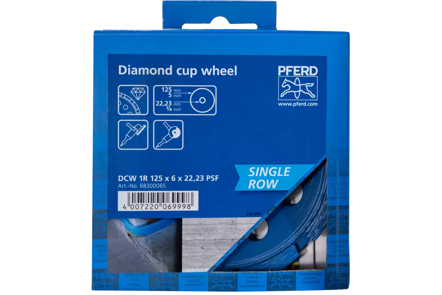 Diamond dished grinding wheel DCW 1R PSF 125x6x22.23 mm for levelling concrete and screed 2