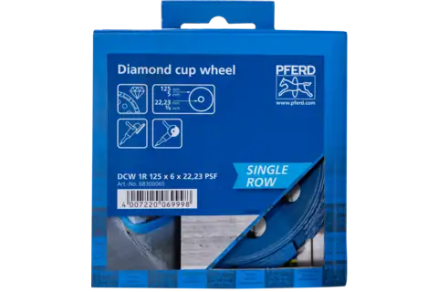 Diamond dished grinding wheel DCW 1R PSF 125x6x22.23 mm for levelling concrete and screed 2