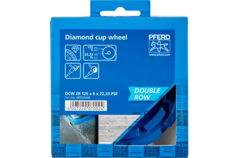Diamond dished grinding wheel DCW 2R PSF 125x6x22.23 mm for levelling concrete and screed 2