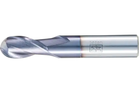 Ball Nose End Mill, 2 flutes, 1/2" Dia, 1" APMX, 3" OAL, cylindrical shank 1