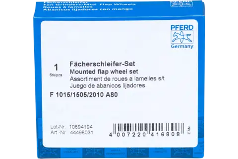 Fächerschleifer-Set Korund A 80 Ø10x15mm, Ø15x5mm und Ø20x10mm Schaft-Ø3mm für Feinschliff & Finish 2