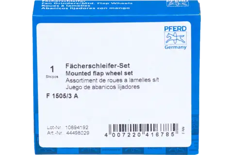 Fächerschleifer-Set Korund Ø15x5mm Schaft-Ø3mm A 80,120 und 180 für Feinschliff & Finish 2