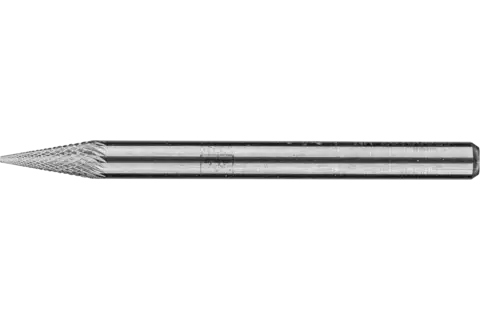Fresa de metal duro de alto rendimiento MICRO forma cónica en punta SKM Ø 03x07 mm, mango Ø 3 mm, mecanizado fino 1