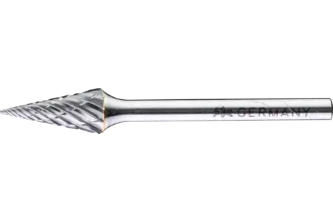 Fresa de metal duro de alto rendimiento ALLROUND forma cónica en punta SKM Ø 06x13 mm, mango Ø 3 mm, basto universal 1