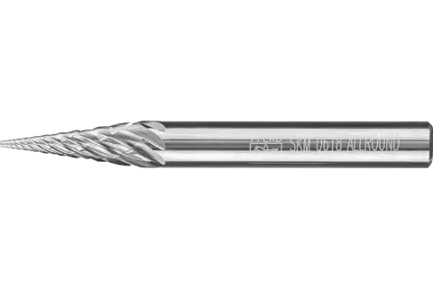 Fresa metallo duro per uso professionale ALLROUND a cono appuntito SKM Ø 06x18 mm, gambo Ø 6 mm universale grossa 1
