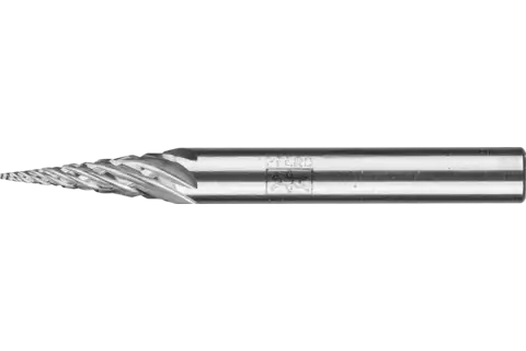 Hartmetall Hochleistungsfrässtift STEEL Spitzkegel SKM Ø 06x18 mm Schaft-Ø 6 mm für Stahl 1