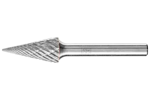 Tungsten carbide burrs for high performance, ALLROUND, conical pointed shape SKM 1