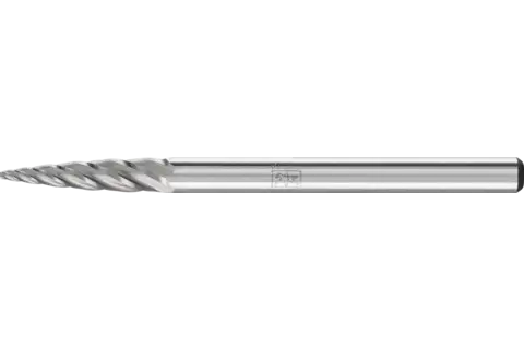 Hardmetalen hoogrendementsstiftfrees ALU spitse boogvorm SPG Ø 03x13 mm stift-Ø 3 mm voor aluminium/non-ferrometalen 1