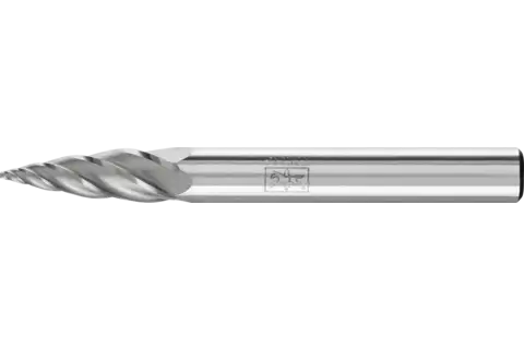 Hardmetalen hoogrendementsstiftfrees ALU spitse boogvorm SPG Ø 06x18 mm stift-Ø 6 mm voor aluminium/non-ferrometalen 1