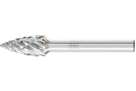Hardmetalen hoogrendementsstiftfrees STEEL spitse boogvorm SPG Ø 10x20 mm stift-Ø 6 mm voor staal 1