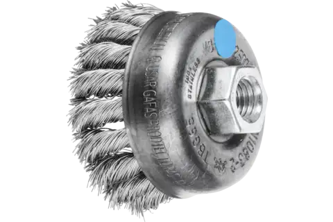 Cup brush knotted TBG dia. 65 mm M14 stainless steel wire dia. 0.35 mm angle grinders 1
