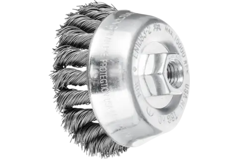 cup brush knotted TBG dia. 80mm M14 steel wire dia. 0.50mm angle grinders 1