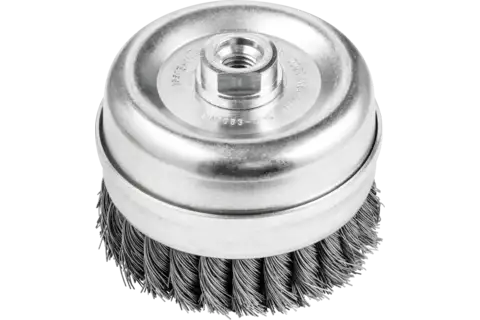 cup brush with bridle knotted TBGR dia. 100mm M14 steel wire dia. 0.50mm angle grinders 1