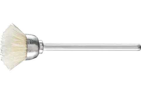 Microspazzola a tazza TBU Ø 15 mm, gambo Ø 2,34 mm, setola di maiale bianca 1