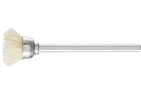 Miniaturowa szczotka garnkowa TBU Ø15 mm trzpień Ø3 mm biała szczecina 1