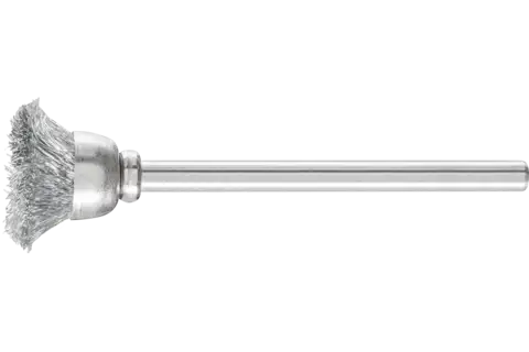 Microspazzola a tazza TBU Ø 15 mm, gambo Ø 3 mm, filo d’acciaio Ø 0,10 1