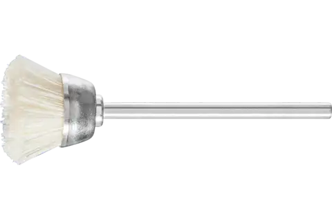 Miniaturowa szczotka garnkowa TBU Ø18 mm trzpień Ø2,34 mm biała szczecina 1