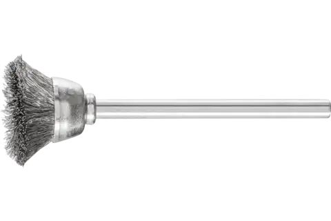 Miniaturowa szczotka garnkowa TBU Ø18 mm trzpień Ø3 mm drut ze stali nierdzewnej Ø0,10 1
