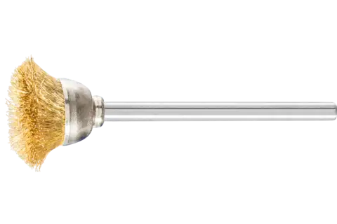 Miniaturowa szczotka garnkowa TBU Ø18 mm trzpień Ø3 mm drut mosiężny Ø0,10 1