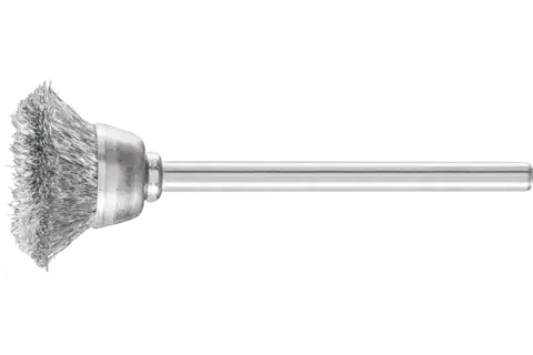 Miniaturowa szczotka garnkowa TBU Ø18 mm trzpień Ø3 mm drut stalowy Ø0,10 1