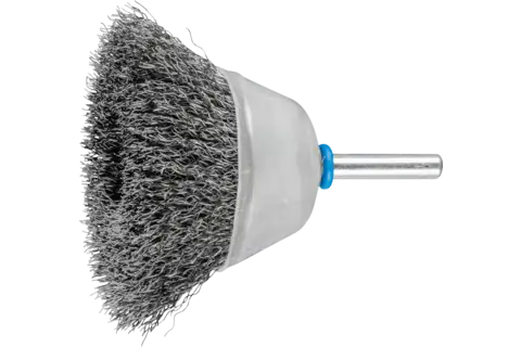 Cup brush crimped TBU dia. 50 mm shank dia. 6 mm stainless steel wire dia. 0.30 (1) 1