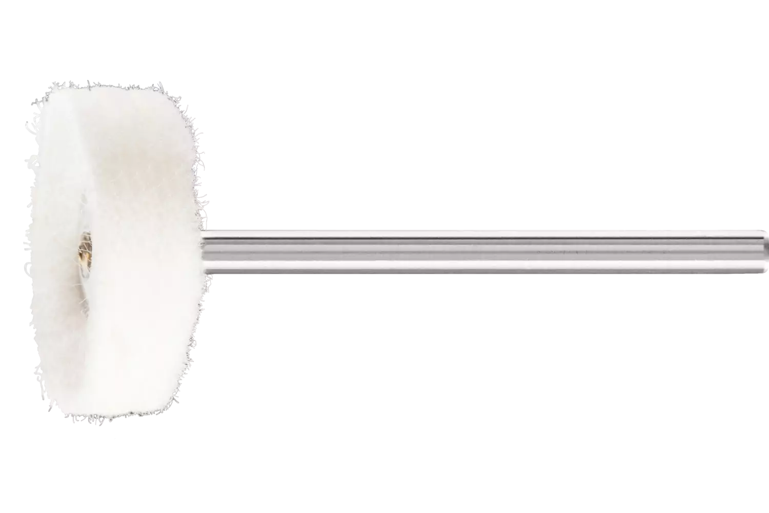 Disco in panno TR flanella Ø 22x10 mm, gambo Ø 3 mm per la lucidatura a specchio con pasta 1
