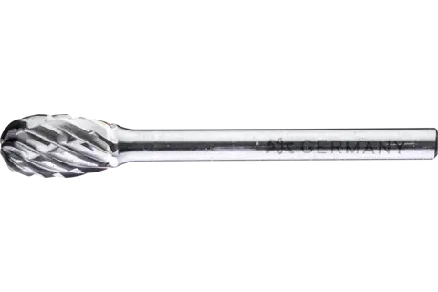 Fresa de metal duro de alto rendimiento ALLROUND forma de gota TRE Ø 06x10 mm, mango Ø 3 mm, basto universal 1