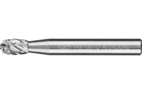 Hardmetalen hoogrendementsstiftfrees ALLROUND druppel TRE Ø 06x10 mm stift-Ø 6 mm universeel grof 1